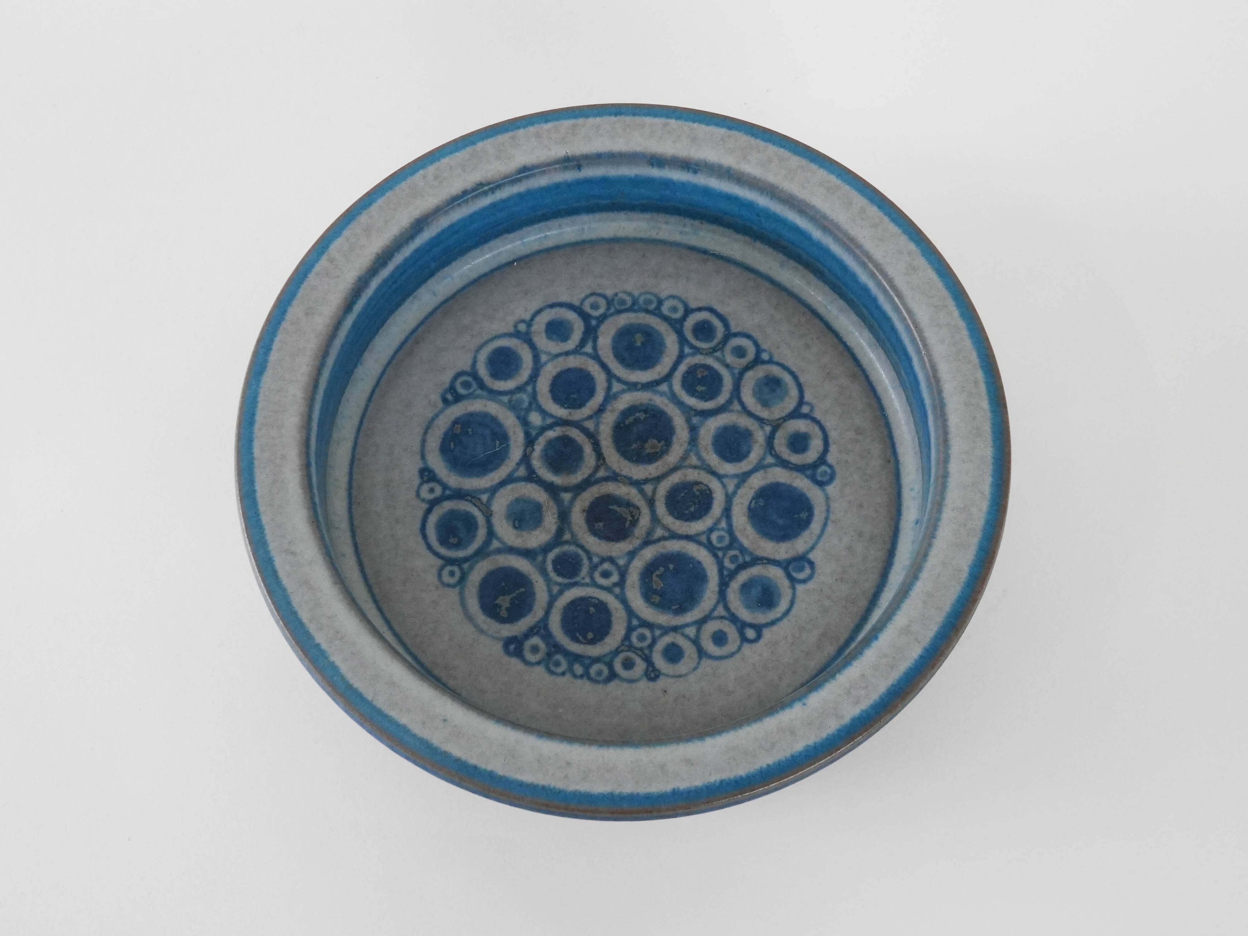 Blue ceramic bowl, Danish design, 1960s, manufacturer: MA&S, designer: Mari