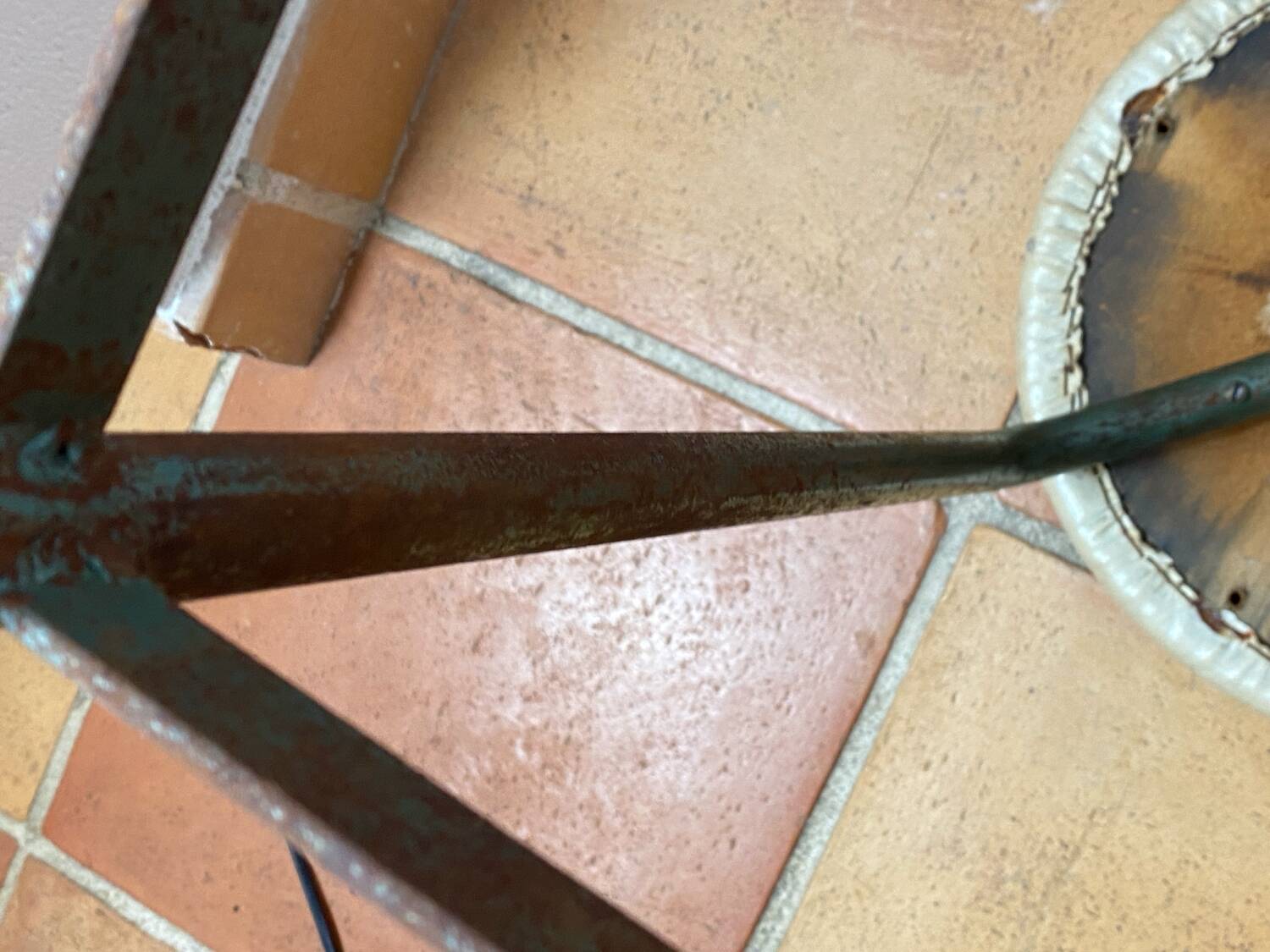 Vintage industrial metal stool