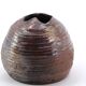Signed brown ceramic vase, 70s