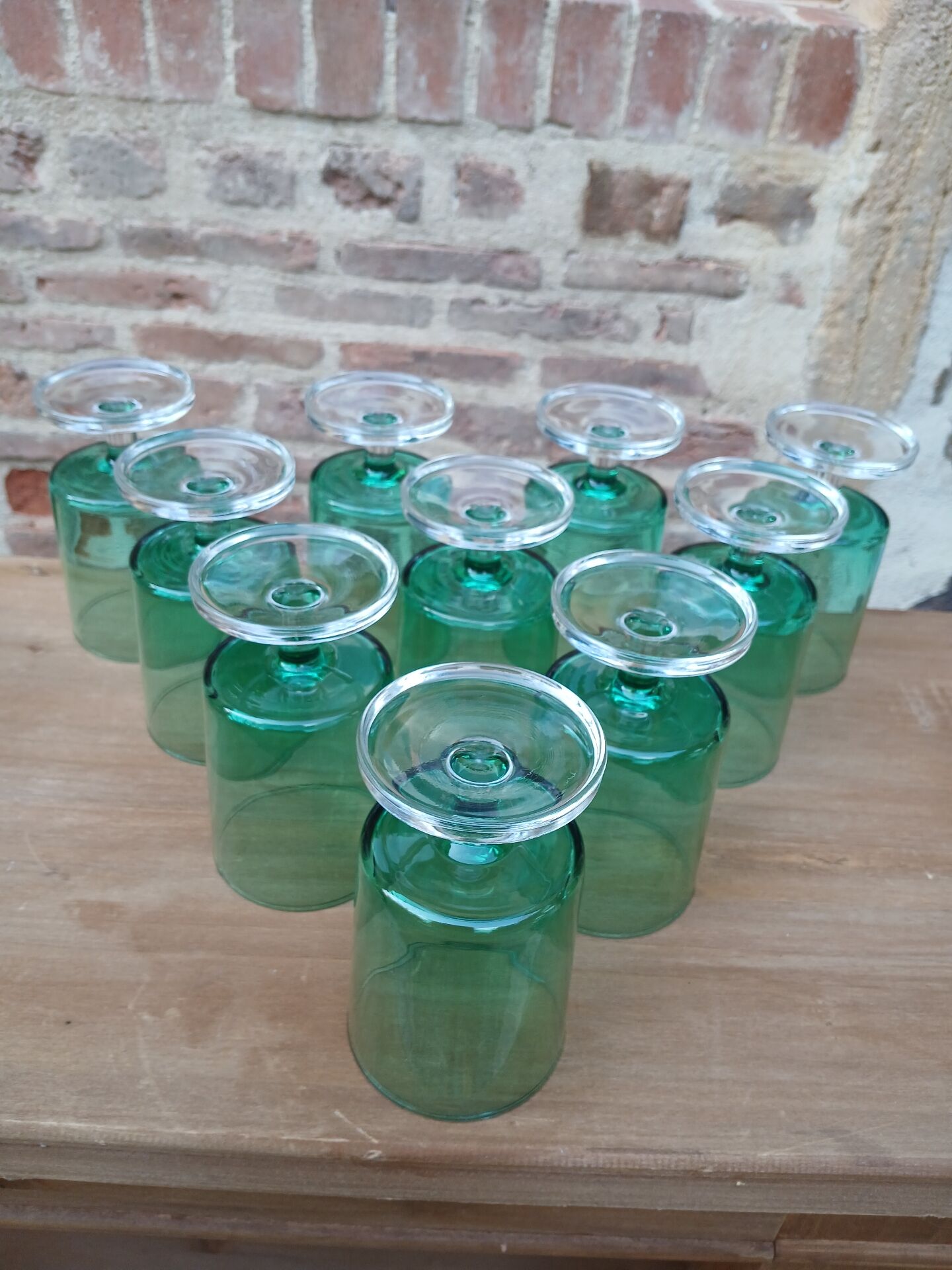 10 antique Luminarc stemmed glasses