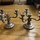 Silver-plated metal chandeliers