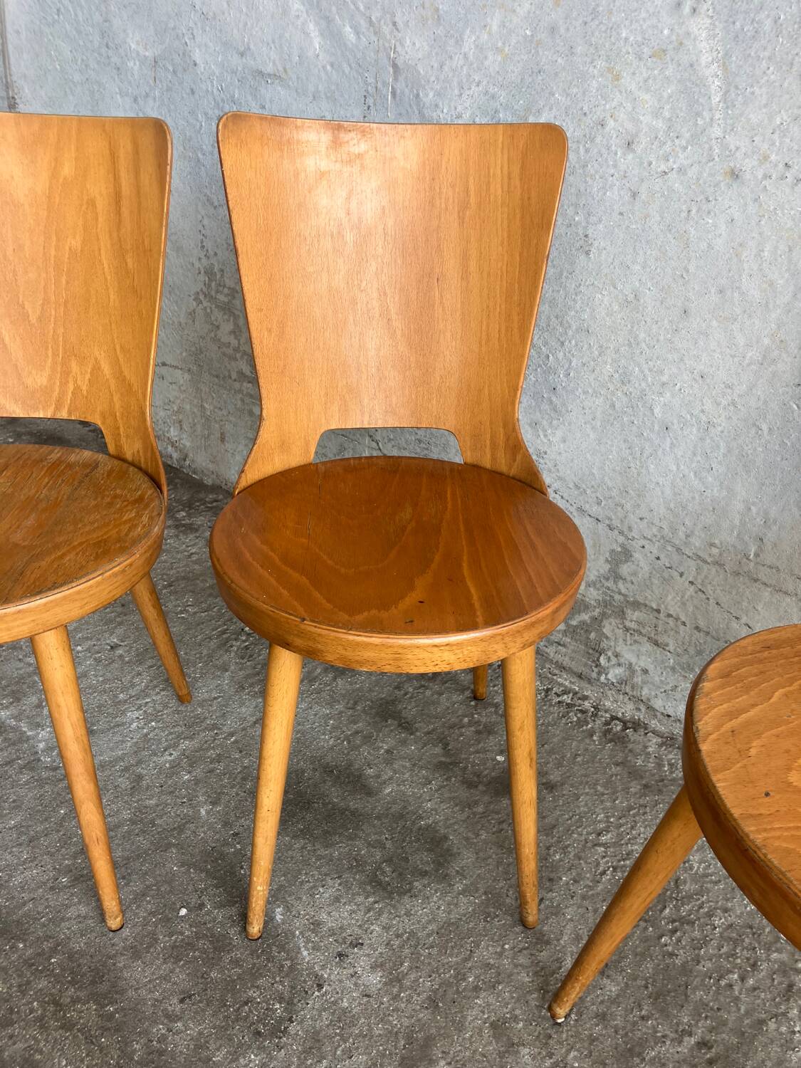 Set of 4 Baumann bistro chairs, 1960s