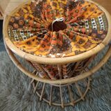 Travailleuse rotin vintage