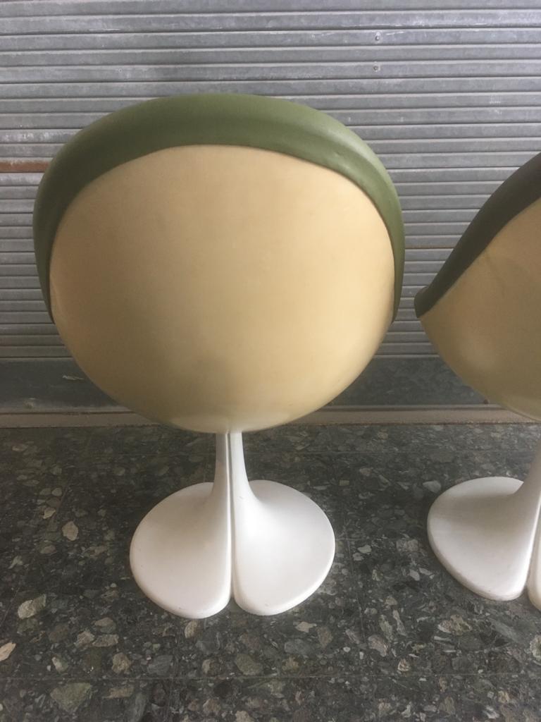 3 foot Tulip faux leather chairs.