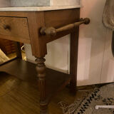 Bathroom cabinet in oak and antique marble