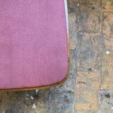 Set of 4 vintage Scandinavian style chairs with old pink velvet seat