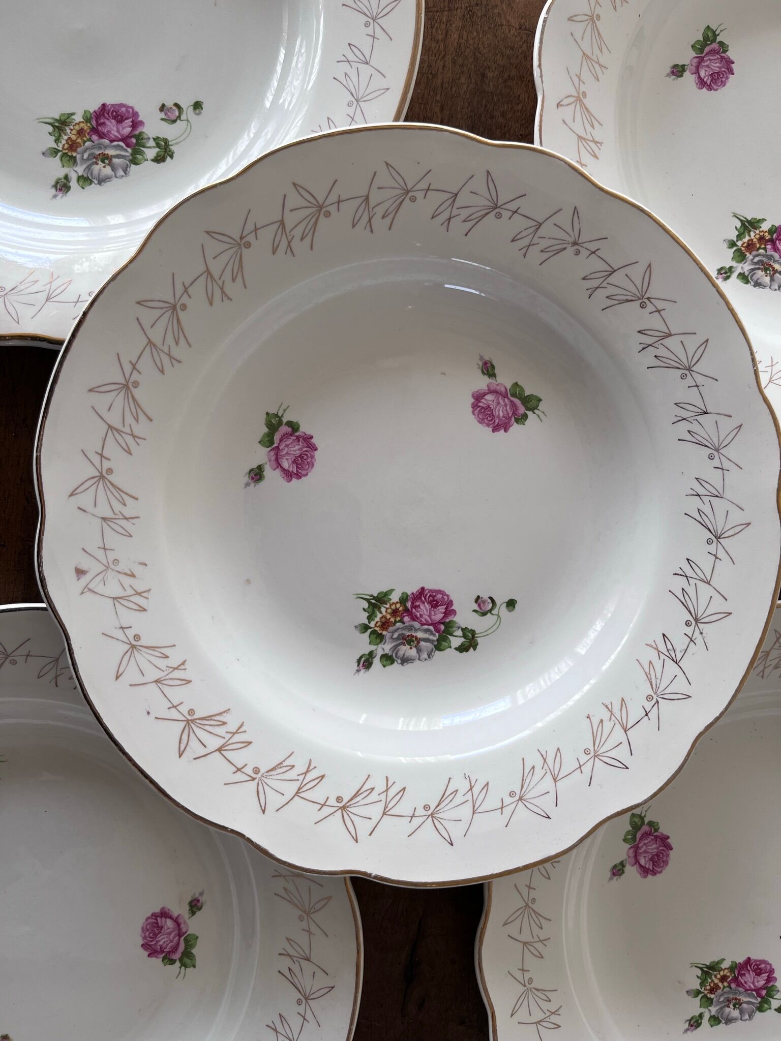 5 old hollow plates model "Oreste" by Digoin Sarreguemines