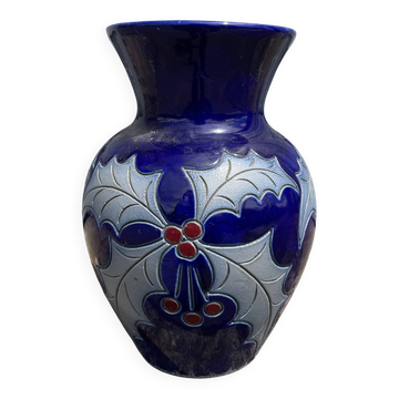 Vase betschdorf p. schmitter salt glaze cobalt s