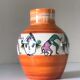 Vase ceramic motifs clowns accolay design 60 years