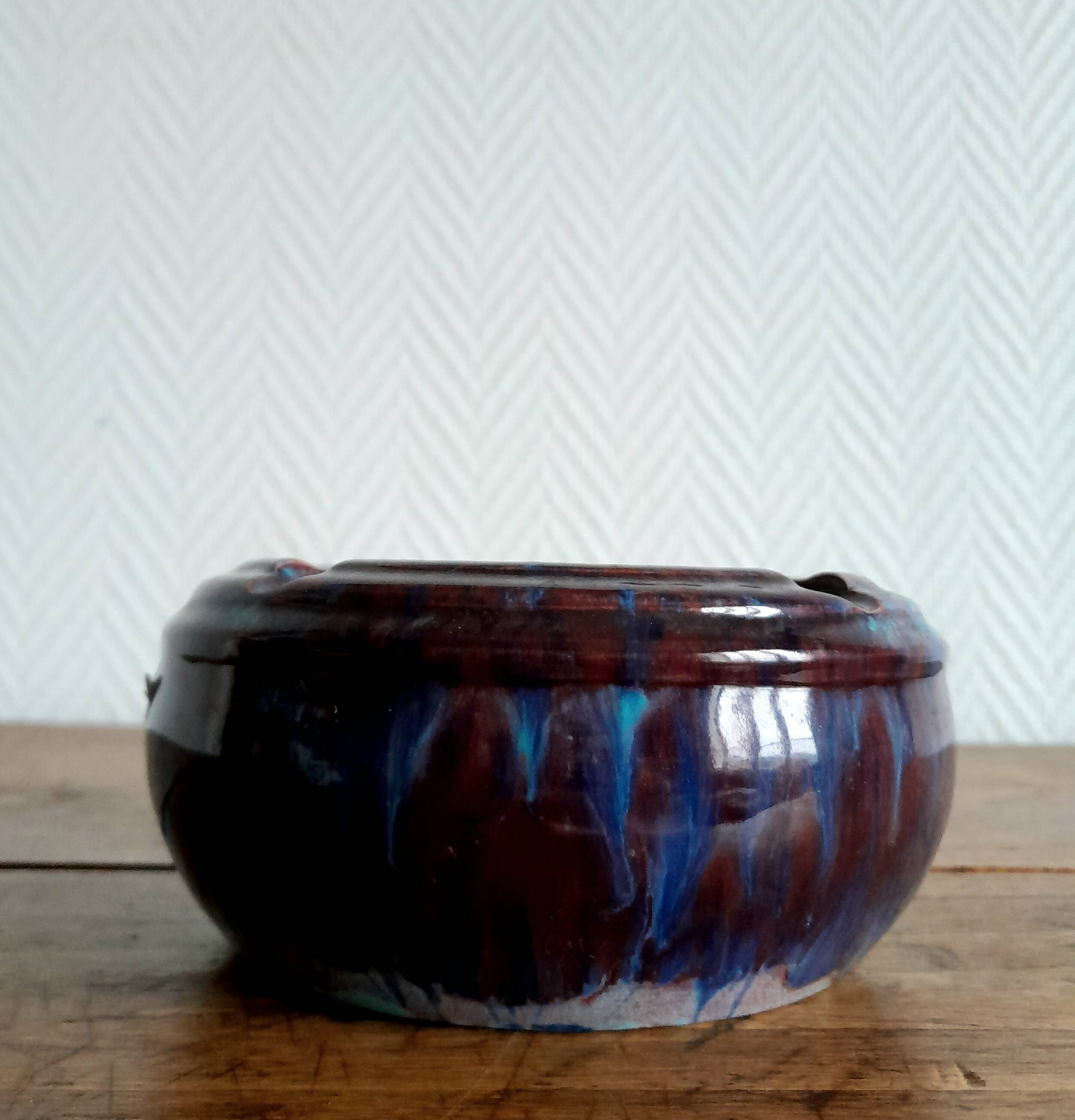 D.Larcher flamed stoneware ashtray