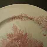 Assiette plate en faience de Pexonne décor champetre.