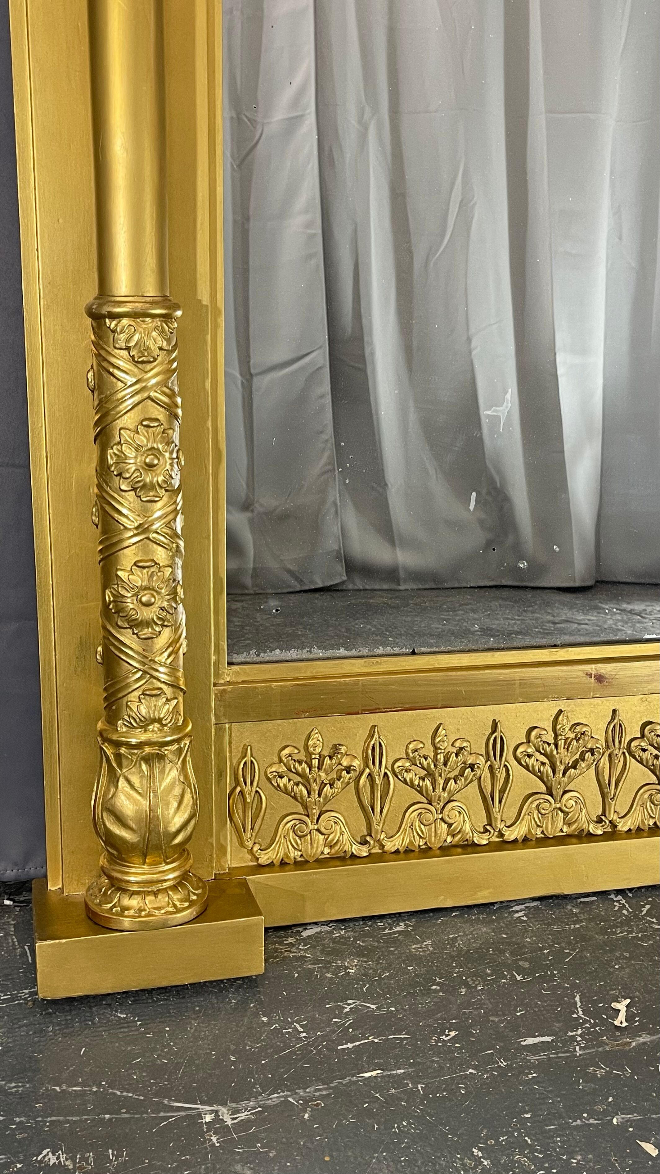 Mirror 212x101 cm empire era early nineteenth, gilding with gold leaf very good condition