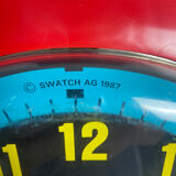 Clock watch maxi Swatch 'blue racer' 1987