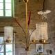 Vintage brass and crystal chandelier