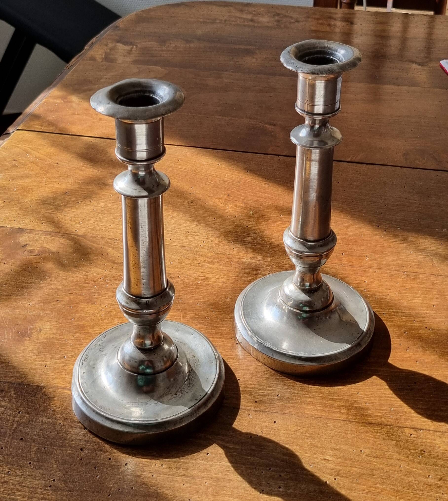 Pair of gilded bronze candlesticks