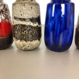 Set of four vintage pottery fat lava "242-22" vases made by Scheurich, Germany