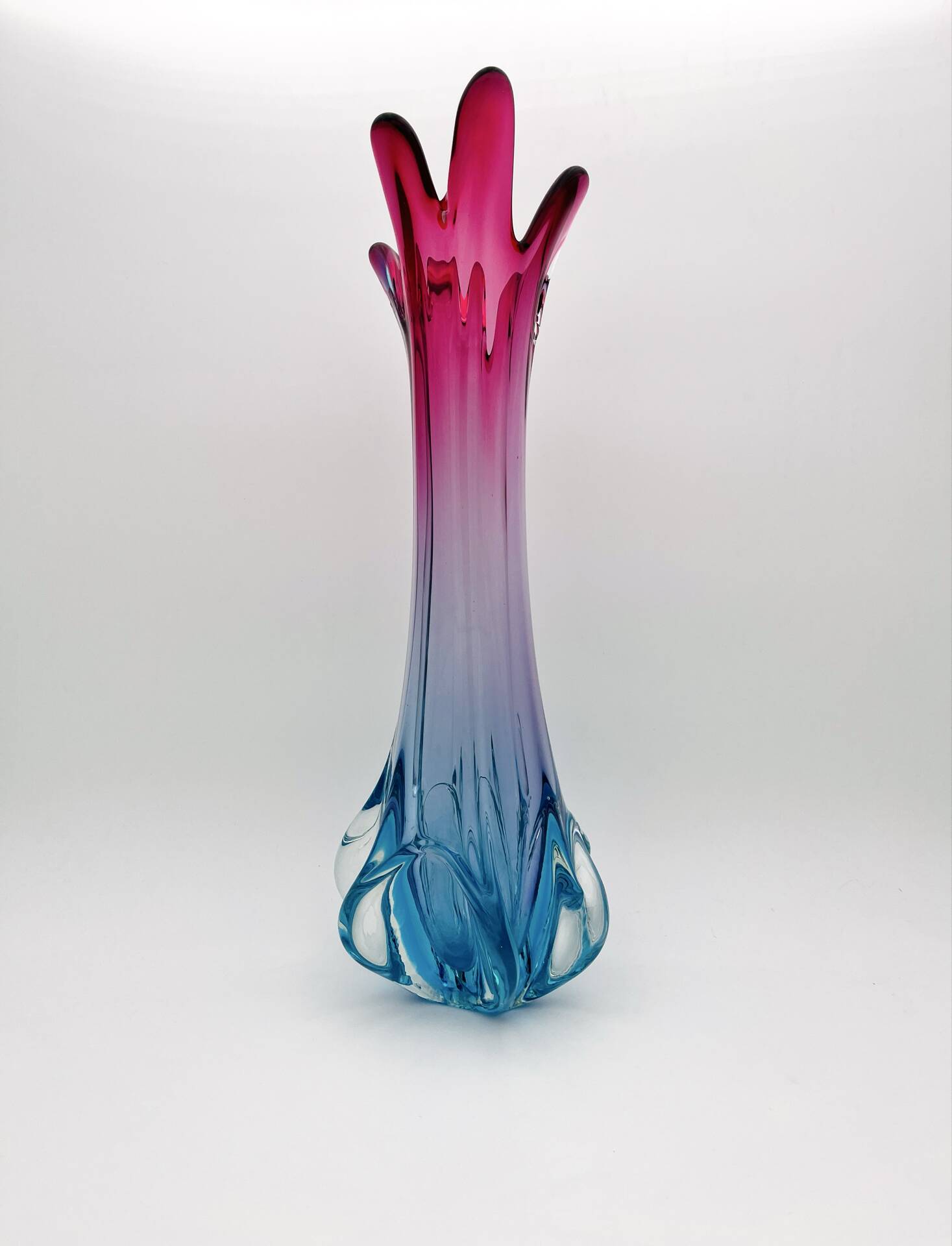 Giant Murano Vase Fratelli Toso Sommerso Gradient 51cm 4.2kg 60s 70s