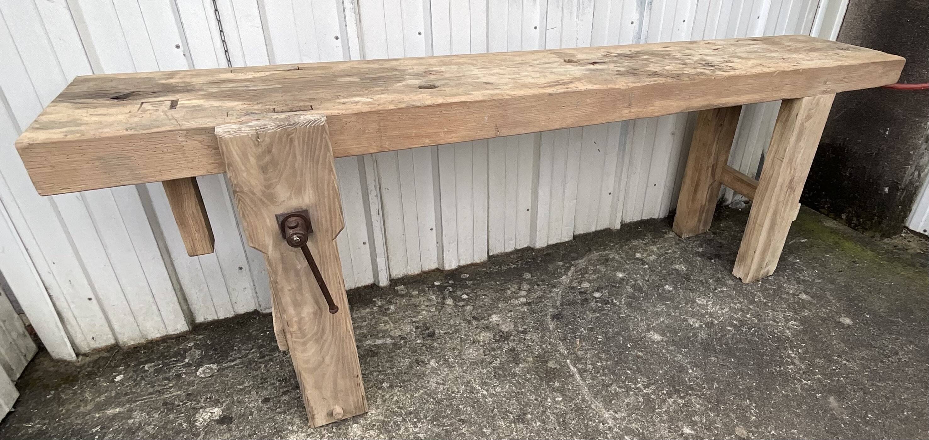 Etabli de menuisier en hêtre massif, France début XXe