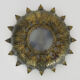 Sun ceiling lamp, double light gilded metal foliage, year 70