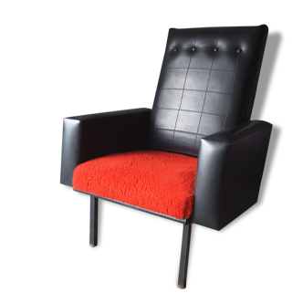 Pair of red and black years skai 50 Chair