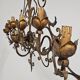 Extra-large wall light with 7 arms, gold metal, acanthus leaf pattern, Palladio.