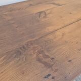 Table de Ferme en chêne massif 19éme, un tiroir piètement fuseau 1m49