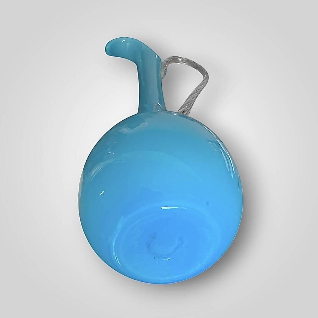 Antique turquoise opaline pitcher vase from Versailles – 1960s