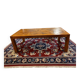 Table XL vintage en bois avec marqueterie