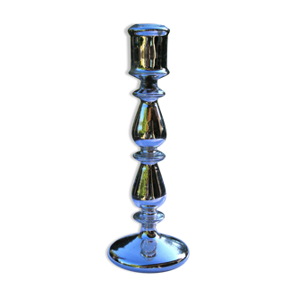 Bougeoir en verre églomisé