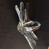 Crystal fruit cup with handles Art Vannes France - vintage