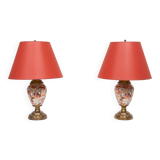 pair Satsuma Table Lamps Japan 1950s