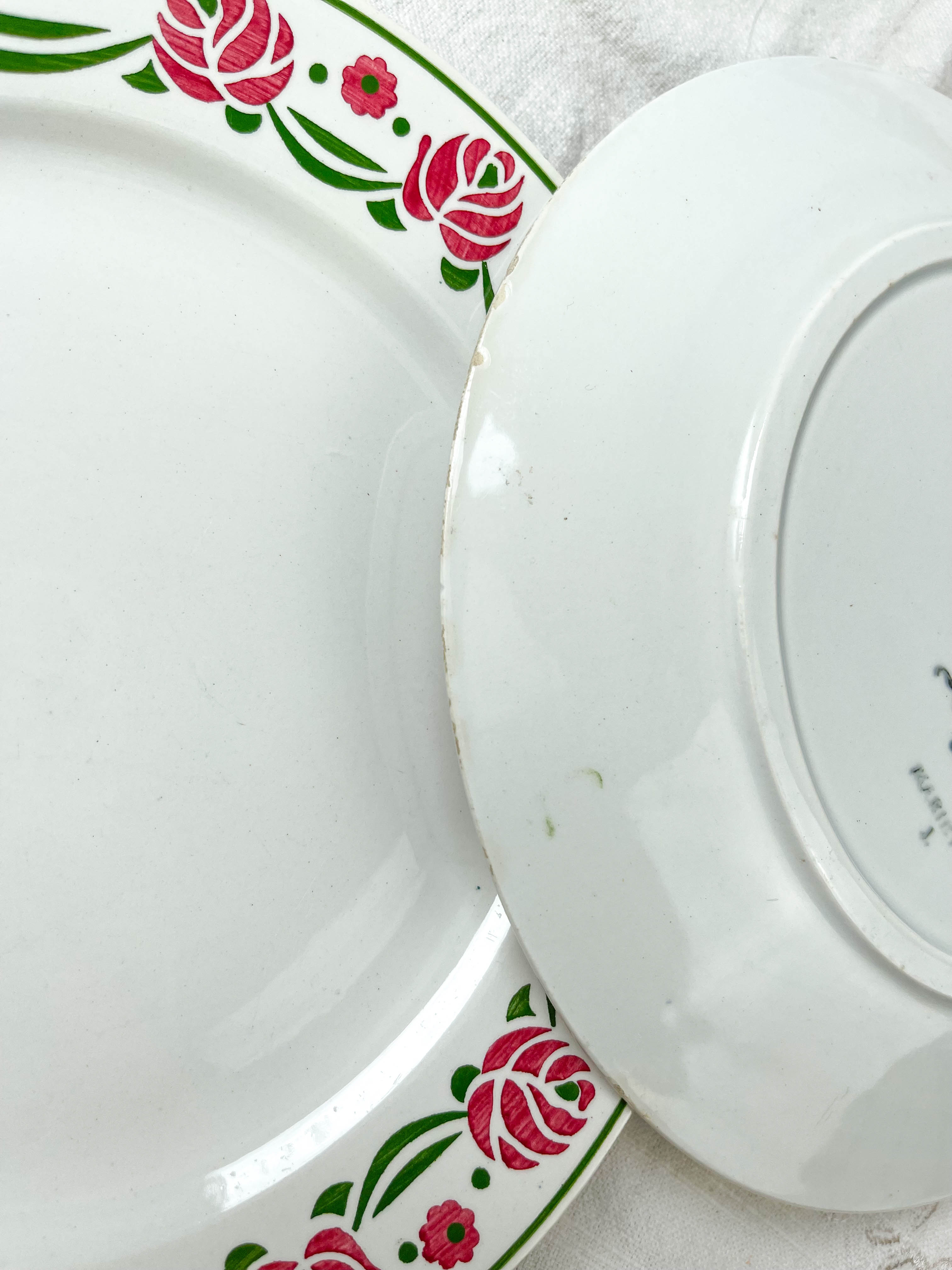 5 flat plates digoin sarreguemines model "mariette"