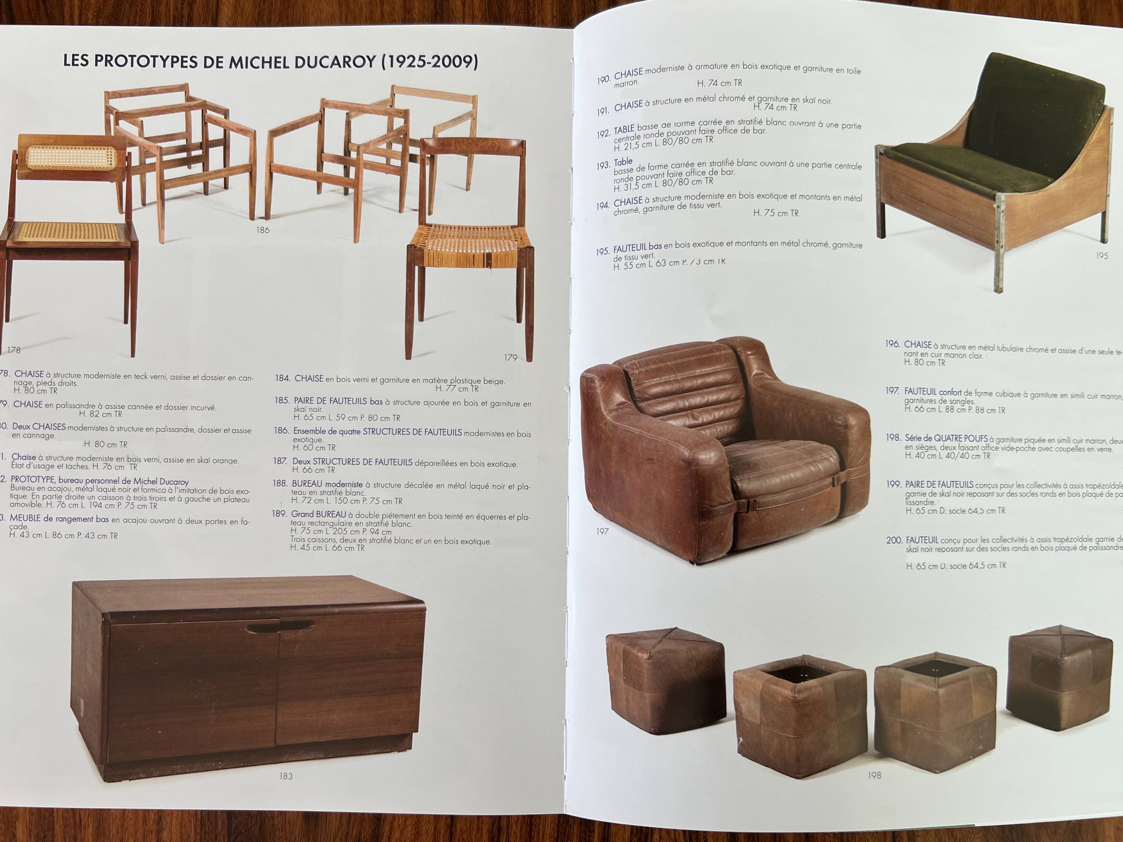 Fauteuil prototype en simili cuir marron par Michel Ducaroy, France années
