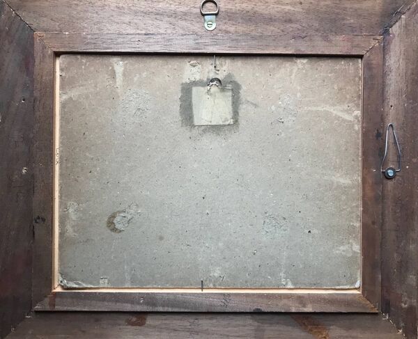 Huile sur carton ''Bord de mer'', École anglaise fin 19ème s.