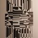 Vintage linear silkscreen print by Victor Vasarely, circa 1970, op art