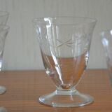 Set of 6 water glasses with stylized branch pattern