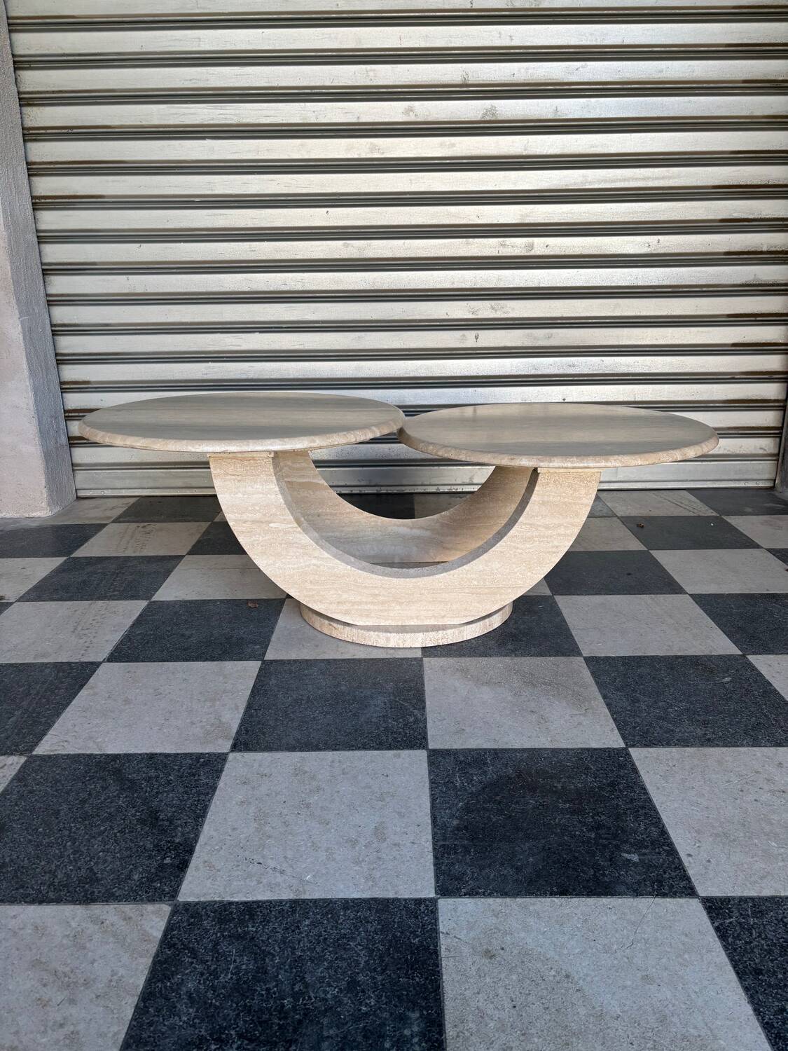 Italian travertine coffee table