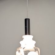 Suspension en verre Murano marbré blanc, Italie vers 1970
