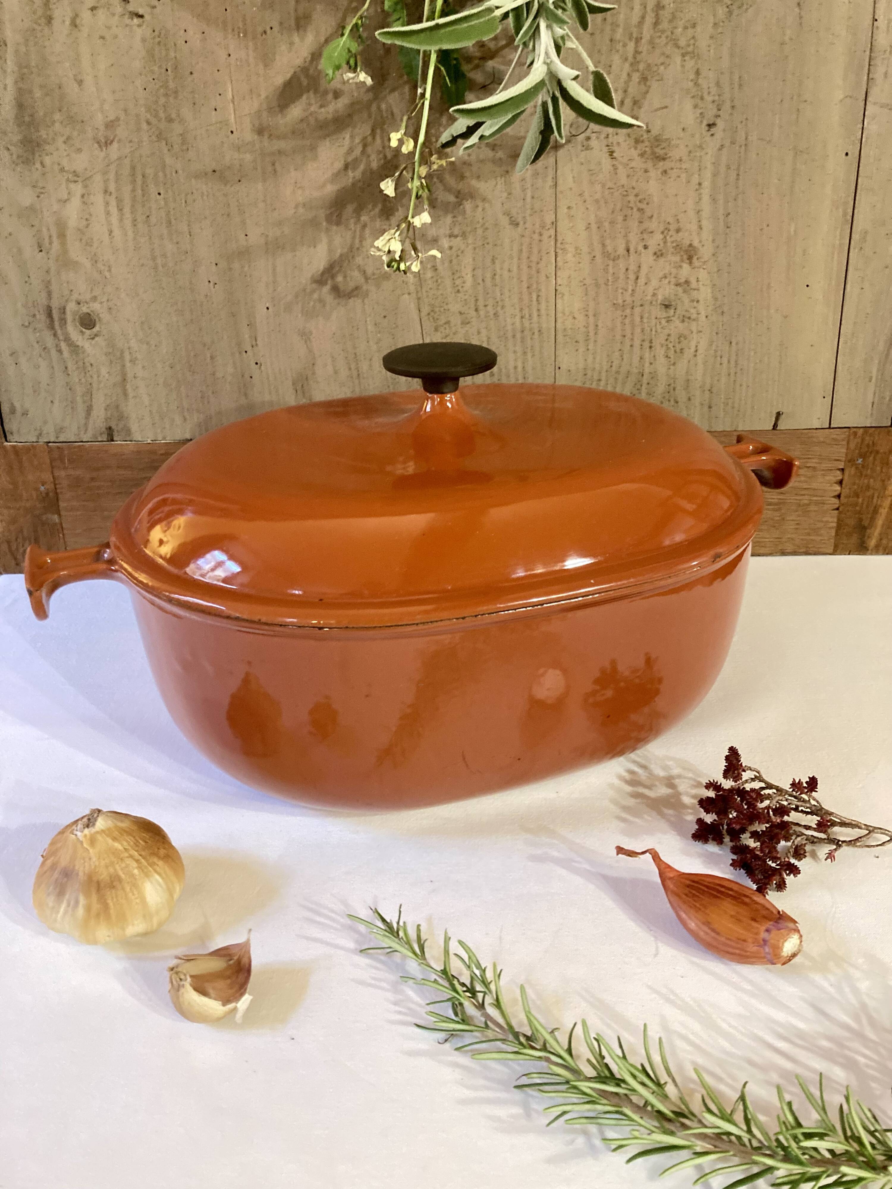Le Creuzet enameled cast iron casserole dish