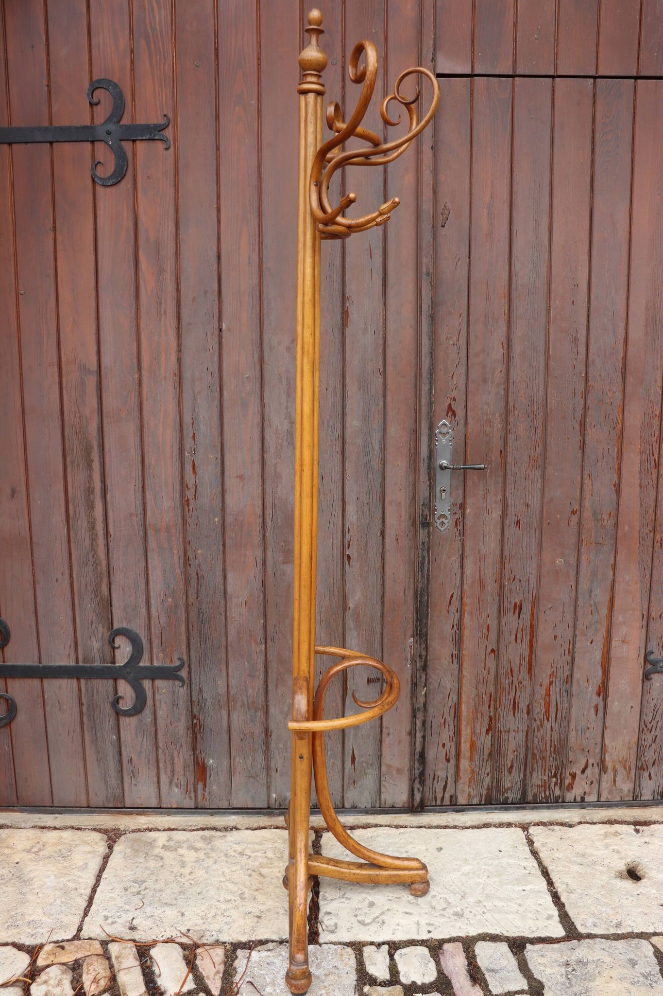 Portemanteau perroquet mural en demi style Thonet, 1900