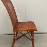 Vintage tropical boho rattan dining chairs