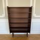Vintage veneer bookcase with metal legs