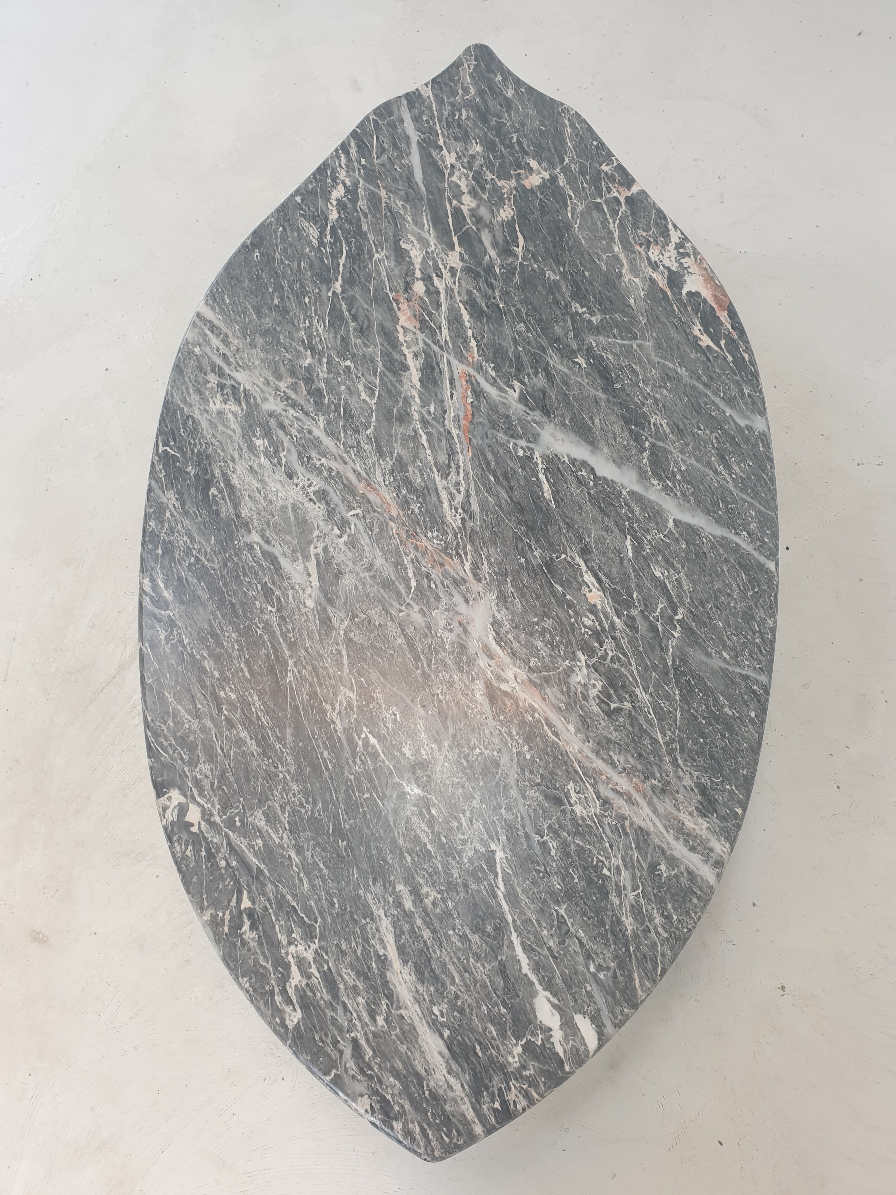 Italian marble leaf shape coffee table, 1980's