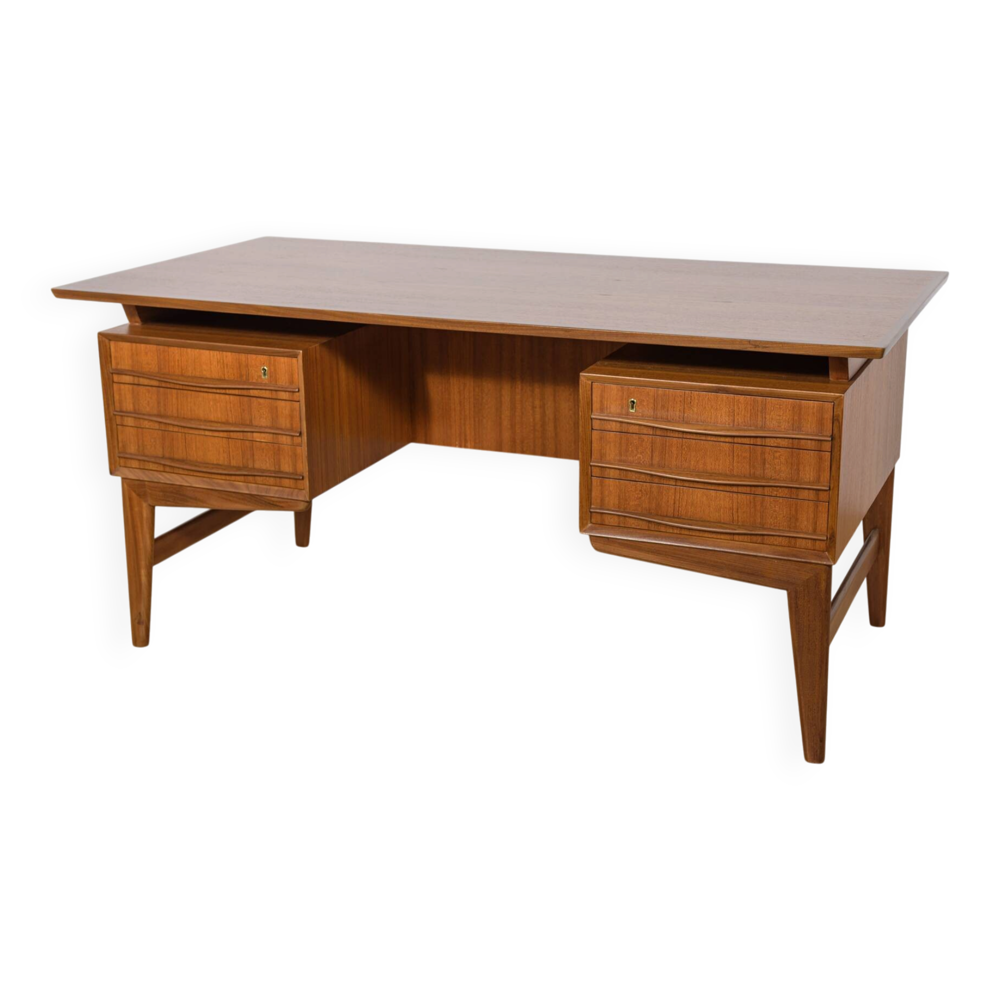 Mid-Century Freestanding Teak Desk, 1960s