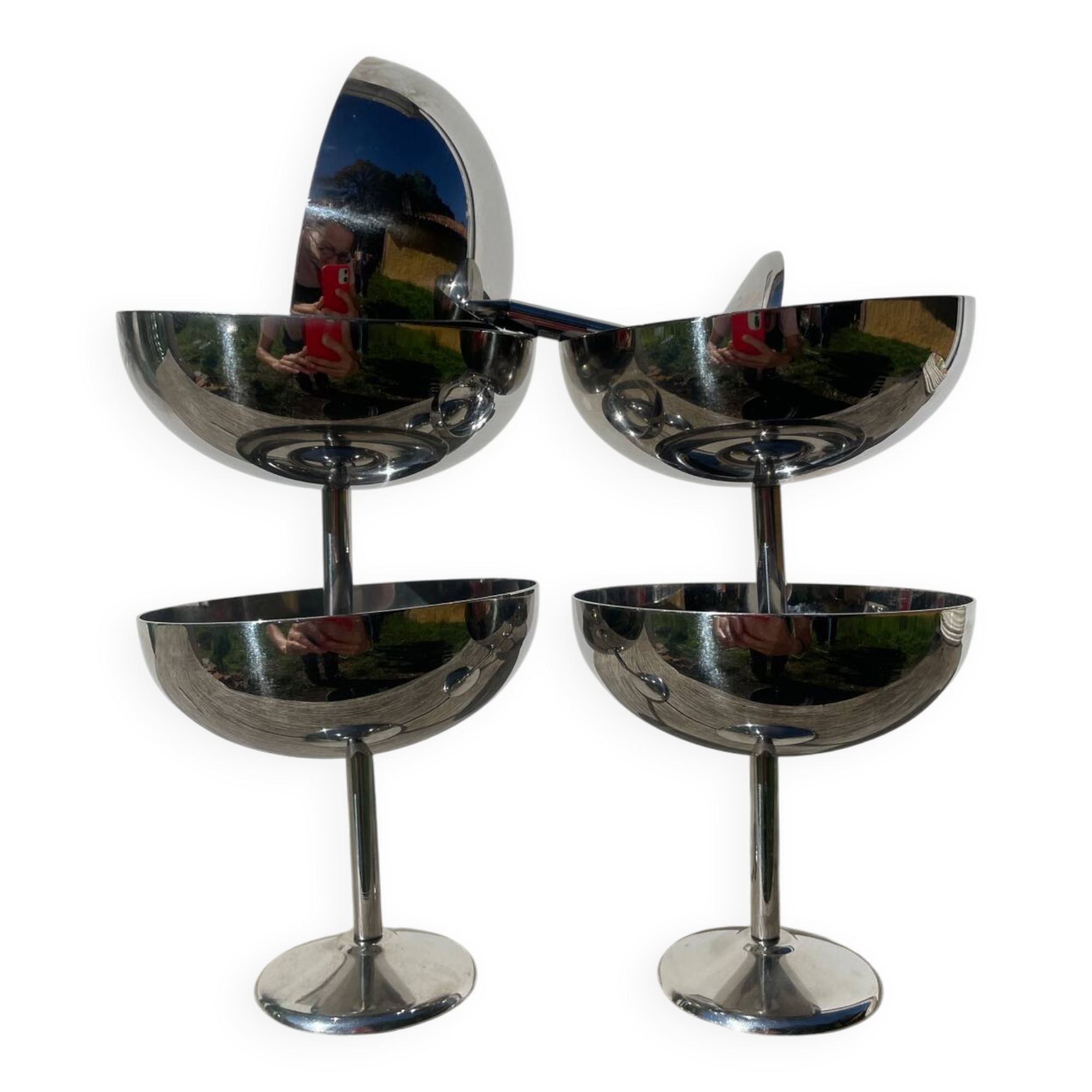 5 stainless steel cups