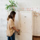 Large white furniture lacquered "buttercup"