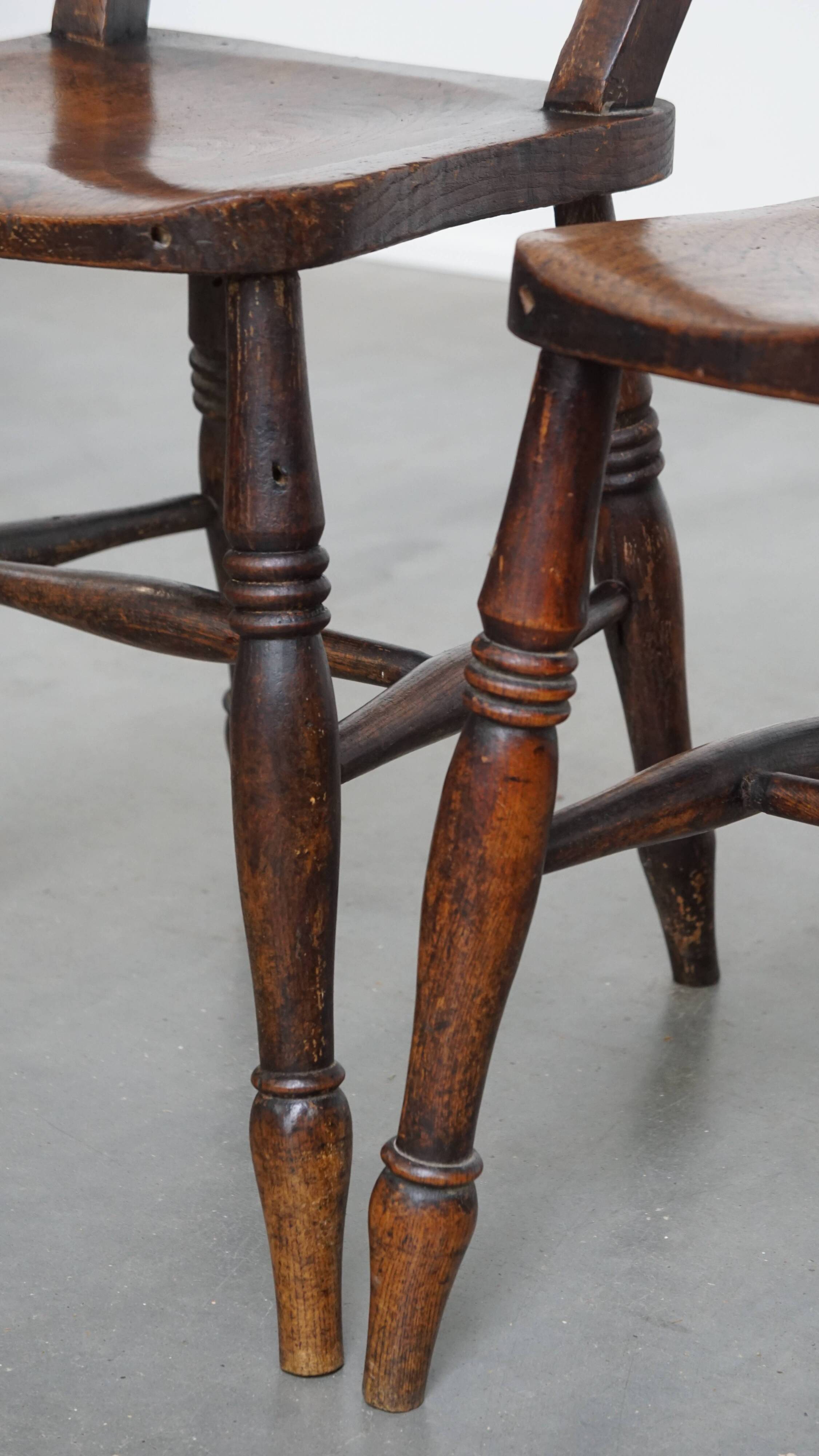 Set of 12 antique English Oxford dining/kitchen chairs