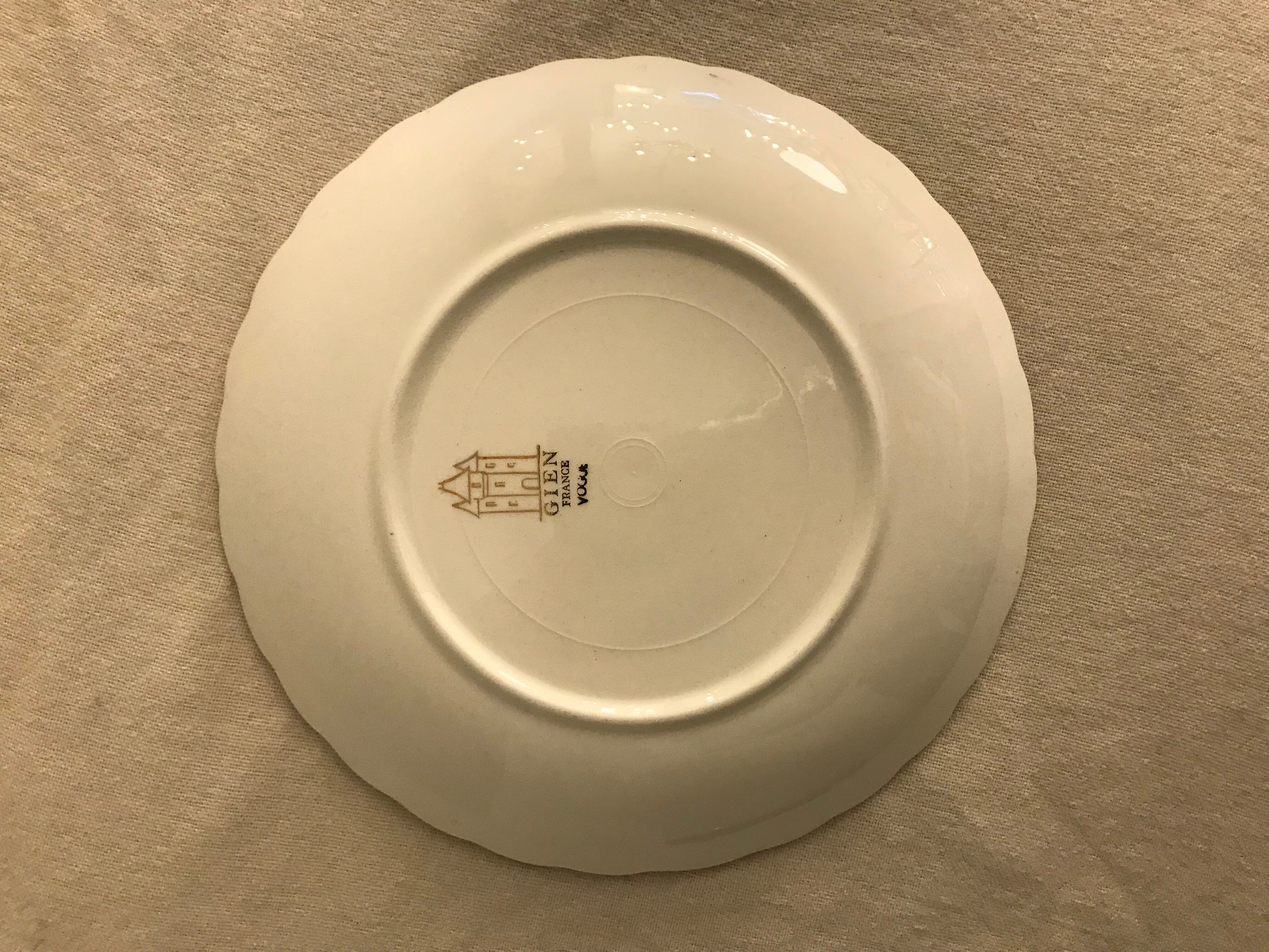 12dessert plates Gien, 1960s