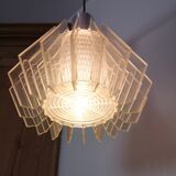 Plexiglas and stainless steel hanging lamp