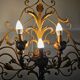 Extra-large wall light with 7 arms, gold metal, acanthus leaf pattern, Palladio.